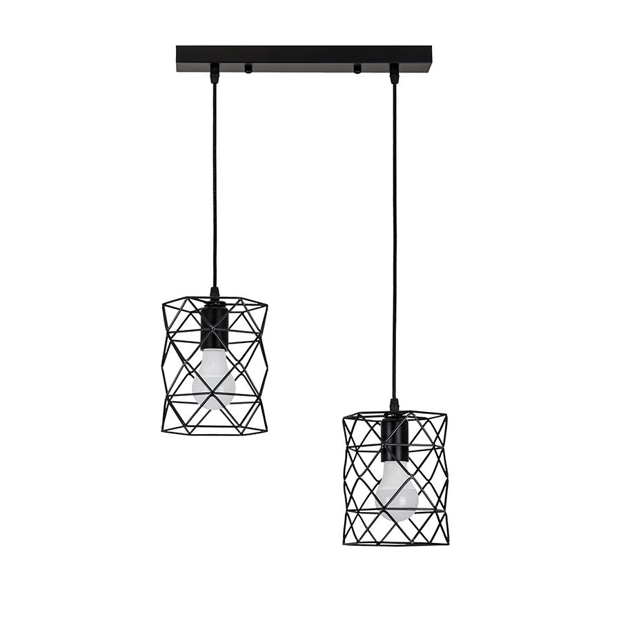 Подвесной светильник Levistella 756PR105F-2 BK 350 металлический с 2 плафонами под лампы Е27 (106-16-LVS4709)