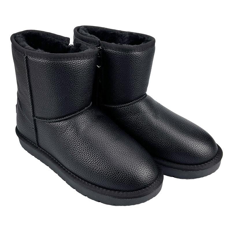 Угги мужские кожаные на молнии 10621-9 p. 41 26,5 см Черный - фото 1