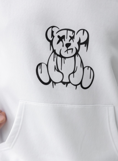 Худи женское Gabbi BEAR oversized S/M Белый (13418-ж) - фото 4