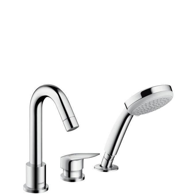 Cмеситель на борт ванны Hansgrohe LOGIS 71313000 на три отверстия Хром (77145)