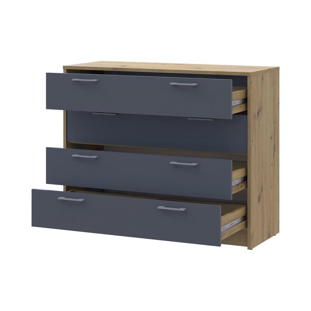 Комод Doros Ронди 4 ящика 100х40х82 см Дуб Артизан/Графит (DRS-011781 41516186) - фото 2