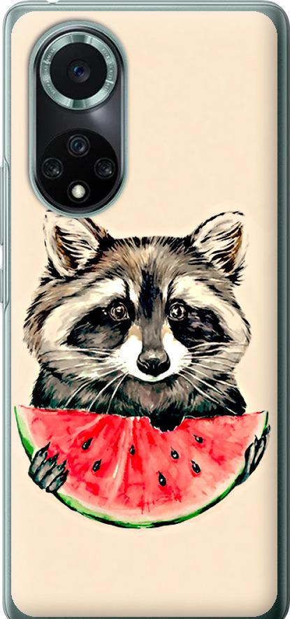 Чехол на Huawei Nova 9 Pro Енотик с арбузом (4605u-2503-42517)