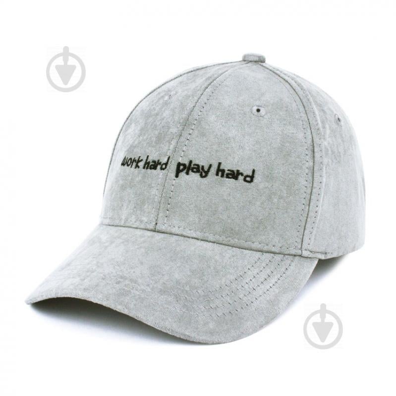 Бейсболка Beani'qe Work hard play hard регулируемый размер Светло-серый (26063)