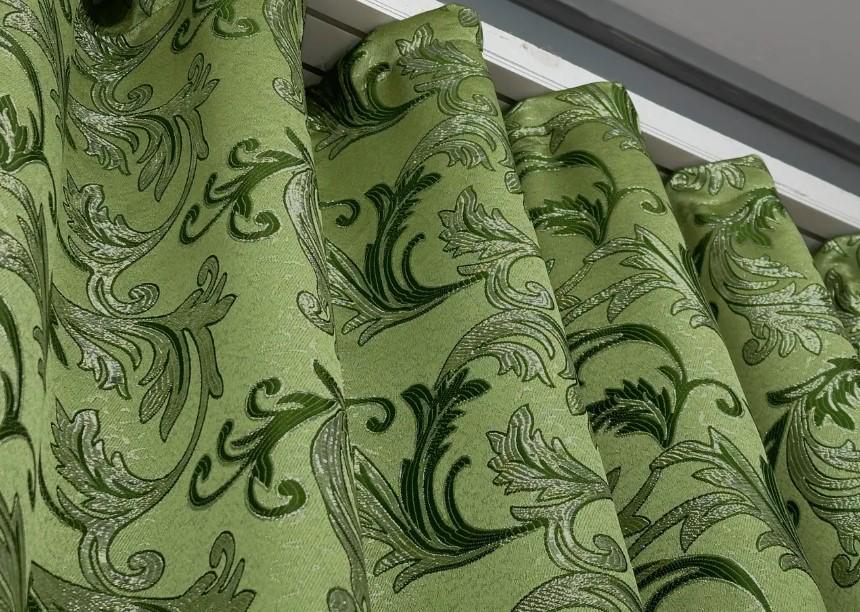 Тканина для штор жакард Завиток 1,45 м Зелений (1644ш) - фото 6 Тканина для штор жакард Завиток 1,45 м Зелений (1644ш) - фото 6