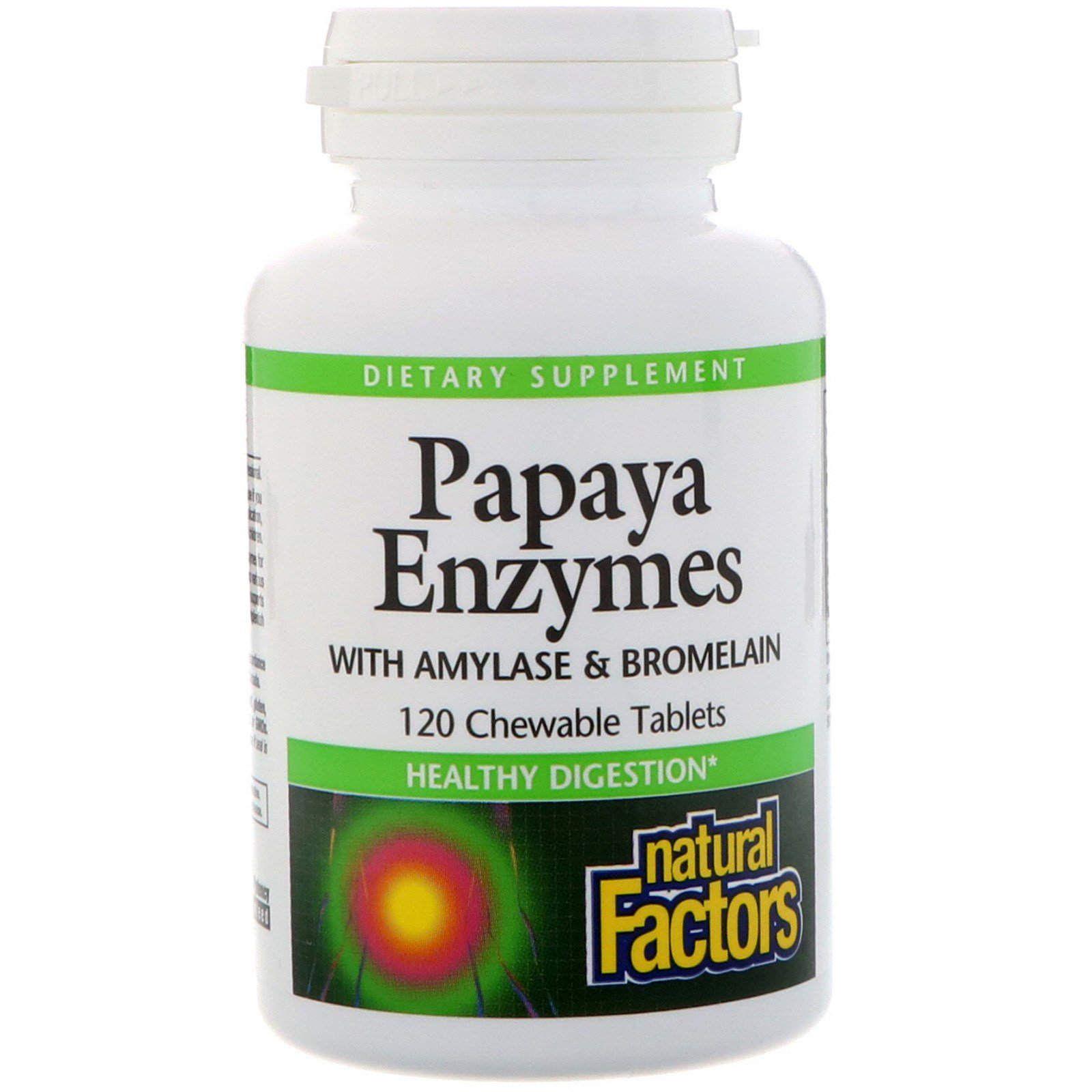 Ферменты папайи Natural Factors Papaya Enzymes with Amylase & Bromelain 120 Chewable Tablets