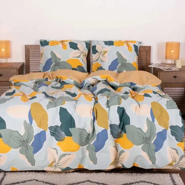 Комплект постельного белья Viluta с узором ранфорс премиум евро 220x240 см Разноцветный (PB-456-A-594)