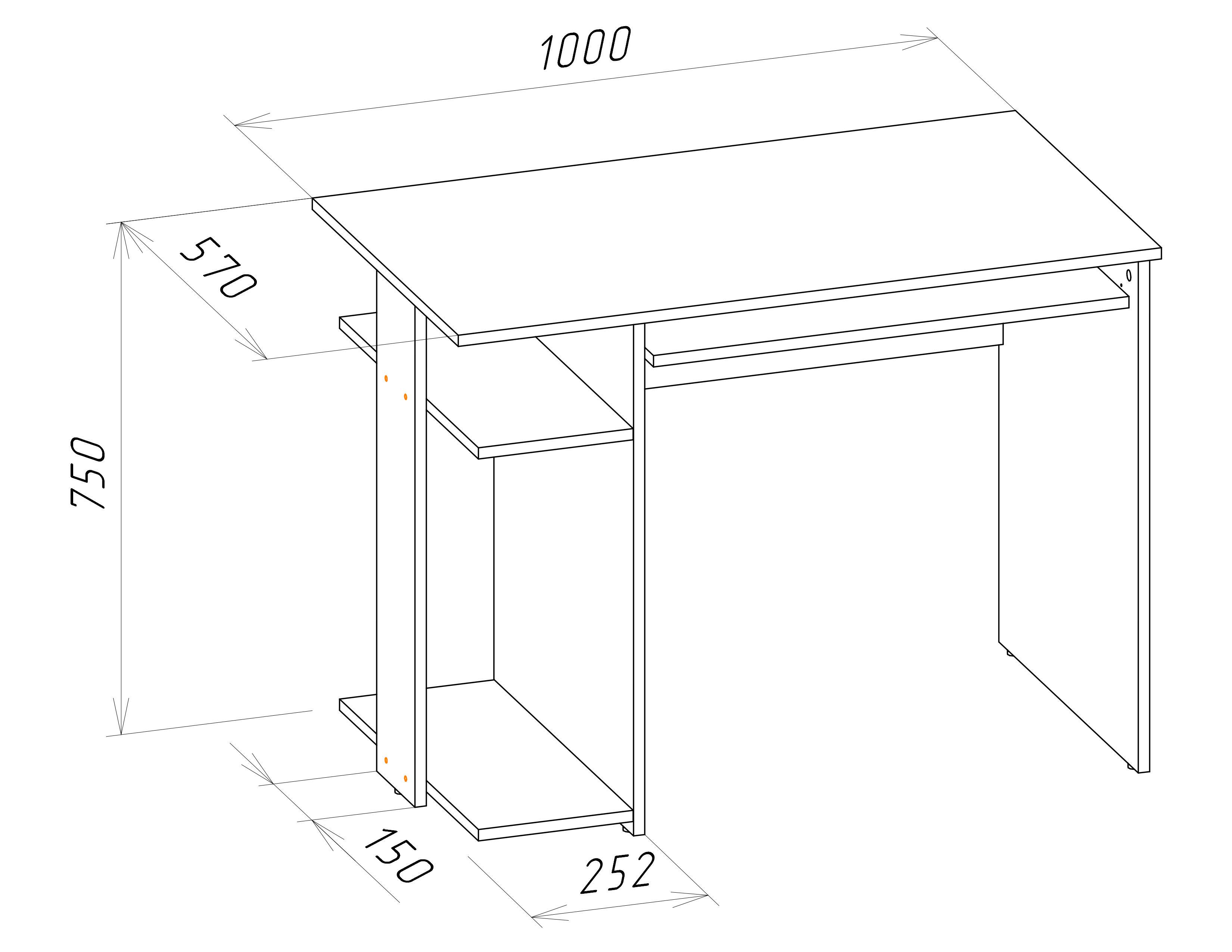 Стол компьютерный/письменный Win Мебель Чикаго Графит (27734113) - фото 3