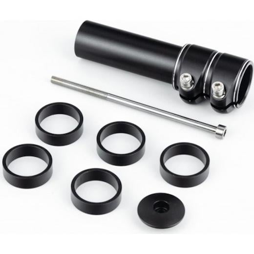 Удлинитель штока вилки 1-1/8" в сборе алюминиевый 28,6х130 мм Черный