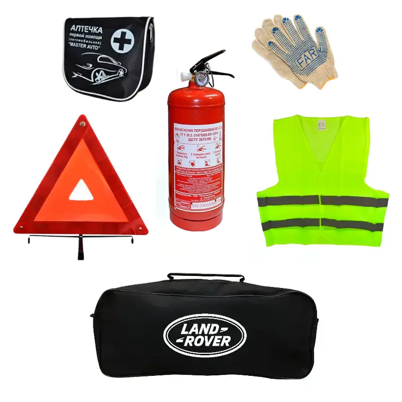 Набор автомобилиста AUTOMIX Р25 Land Rover огнетушитель 2 кг/знак аварийной остановки/аптечка/жилет