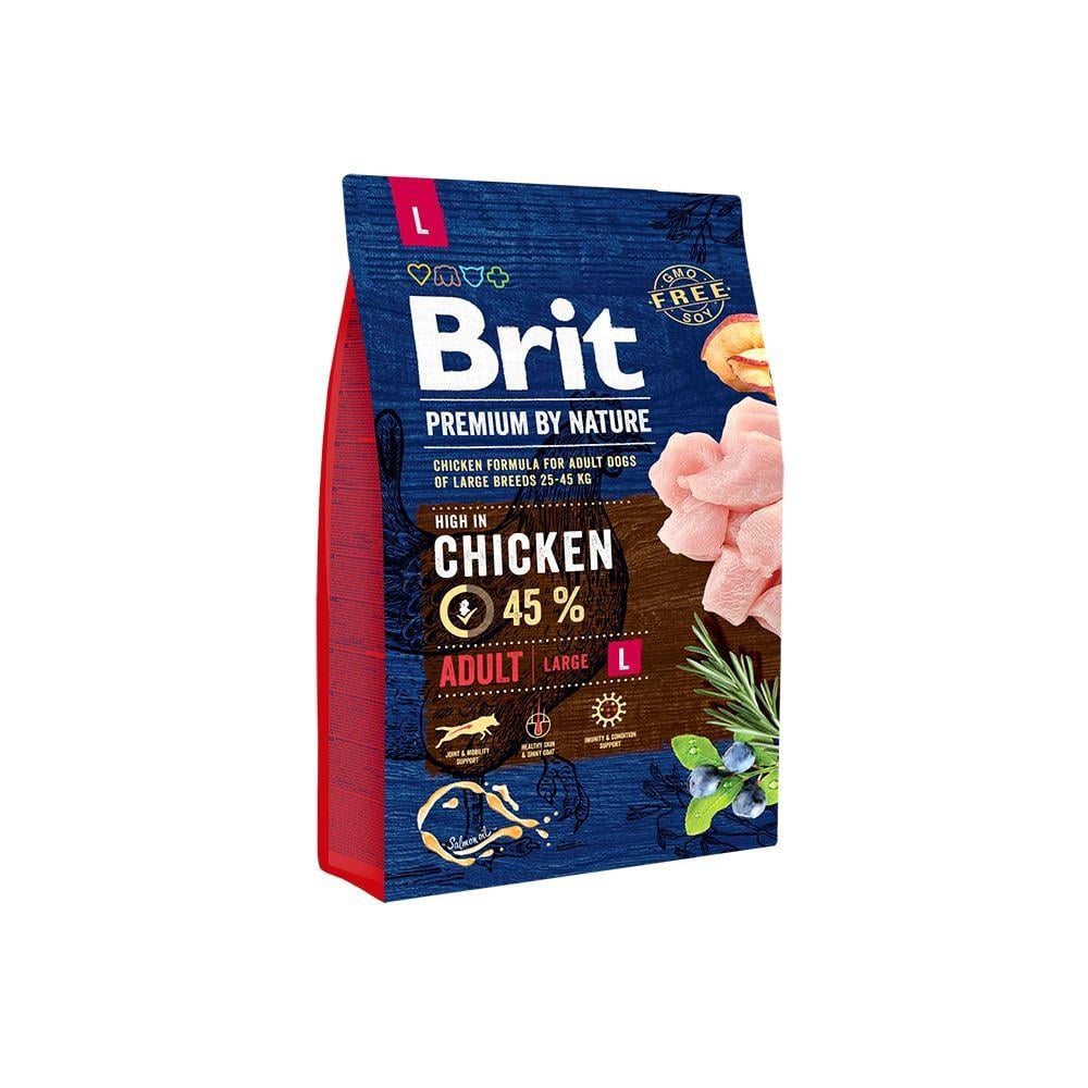 Корм сухой Brit Premium Dog Adult L для взрослых собак больших пород весом 25-45 кг с курицей 3 кг (8595602526444)
