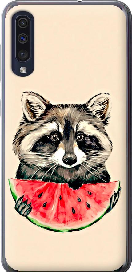 Чехол на Samsung Galaxy A30s A307F Енотик с арбузом (4605u-1804-42517)
