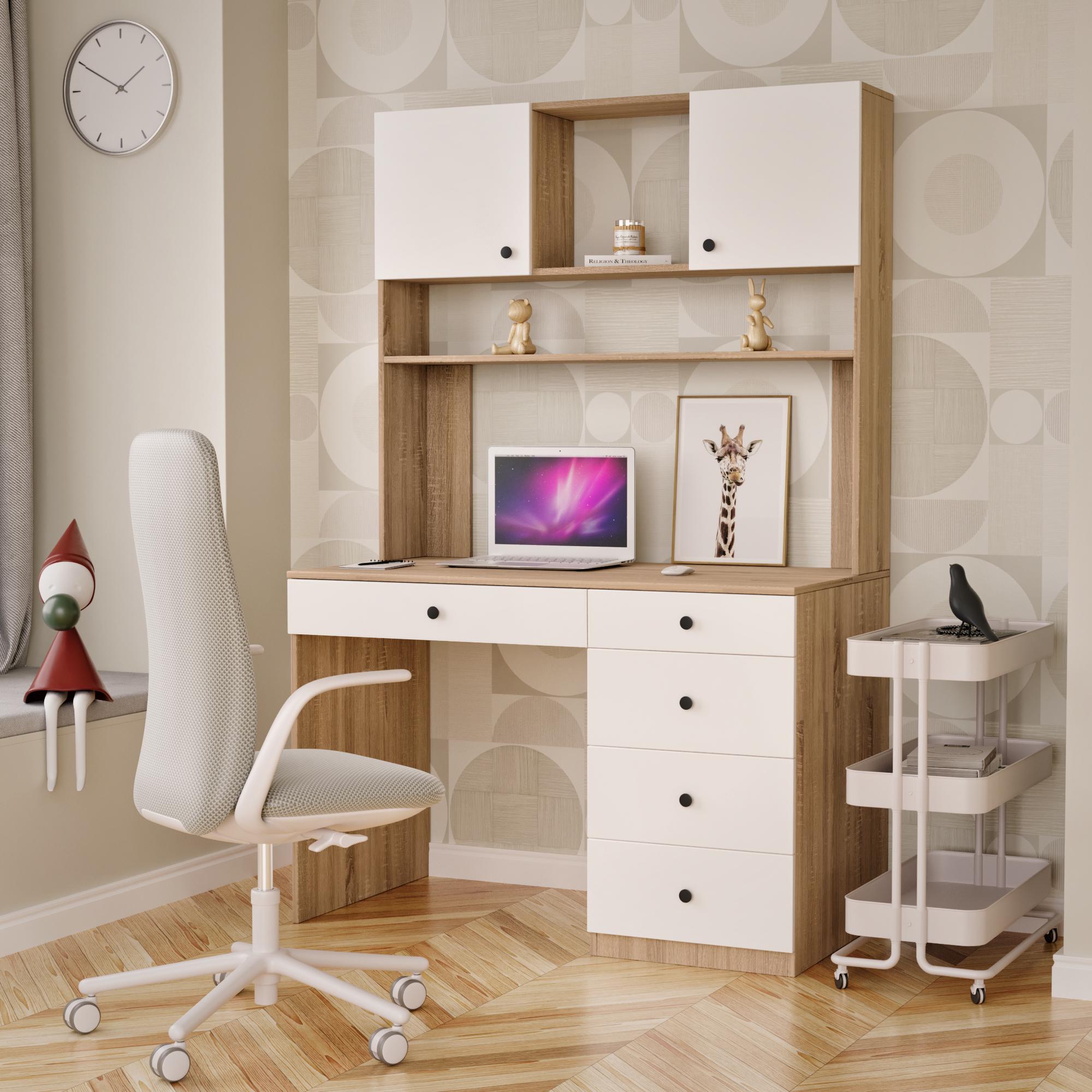 Письмовий стіл СП-сингл 1830х1200х650 мм Дуб Сонома/Білий - фото 1 Письмовий стіл СП-сингл 1830х1200х650 мм Дуб Сонома/Білий - фото 1