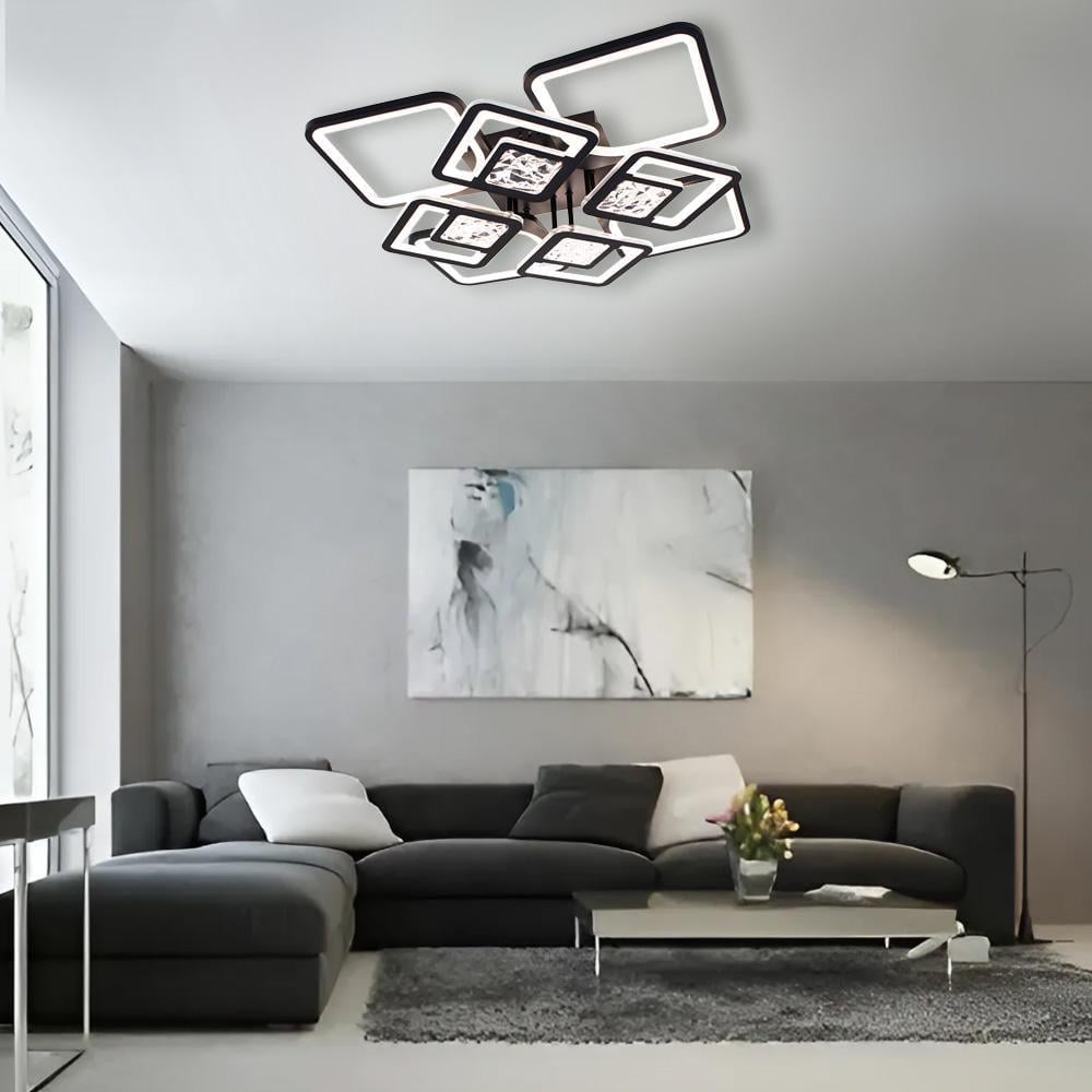 Люстра-смарт світлодіодна ESLLSE TETRA TWIST ICE 165W 8S 595x595x110 мм Чорний (141-10585-01) - фото 8