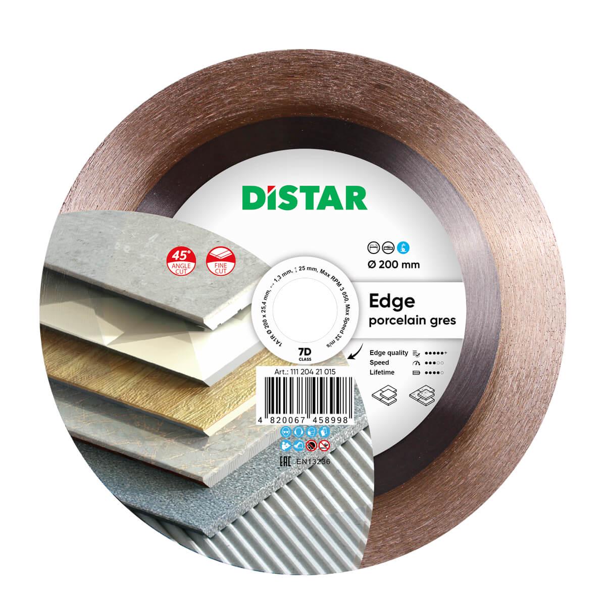 Диск алмазный Distar Edge для керамогранита 200x1,4x25x25,4 см (11120421015)