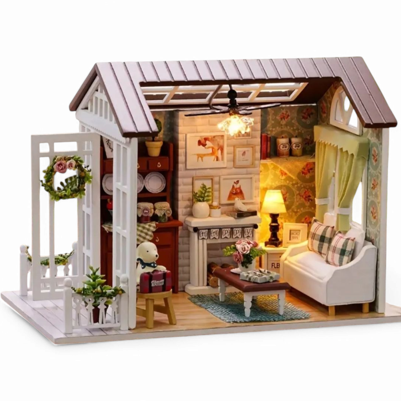 Конструктор 3D Roombox DIY Cute Room кукольный дом с верандой и камином (2531097551)