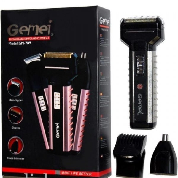 Машинка для стрижки ProGemei GM 789 3в1 працює від акумулятора Чорний - фото 2 Машинка для стрижки ProGemei GM 789 3в1 працює від акумулятора Чорний - фото 2