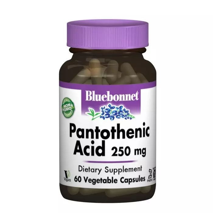 Пантотеновая кислота B5 250 мг Bluebonnet Nutrition 60 вегетарианских капсул (BLB0468)