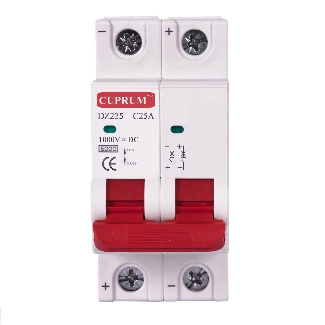 Автоматический выключатель DC1000V 25А DZ225 2 полюса модульный (cu0612025) Автоматический выключатель DC1000V 25А DZ225 2 полюса модульный (cu0612025)