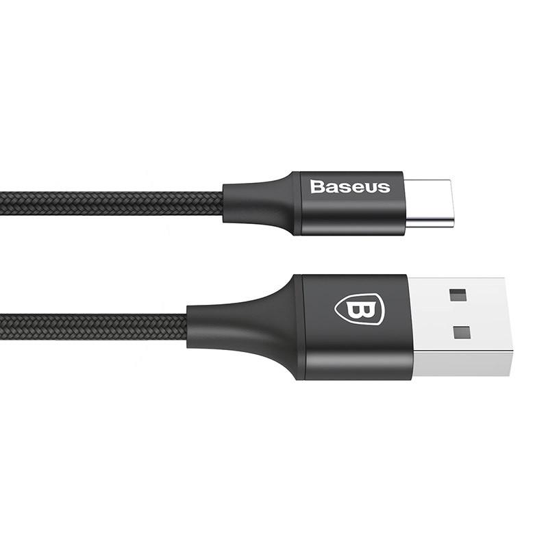 Кабель USB Type-C Baseus з підсвічуванням для зарядки 1 м Чорний
