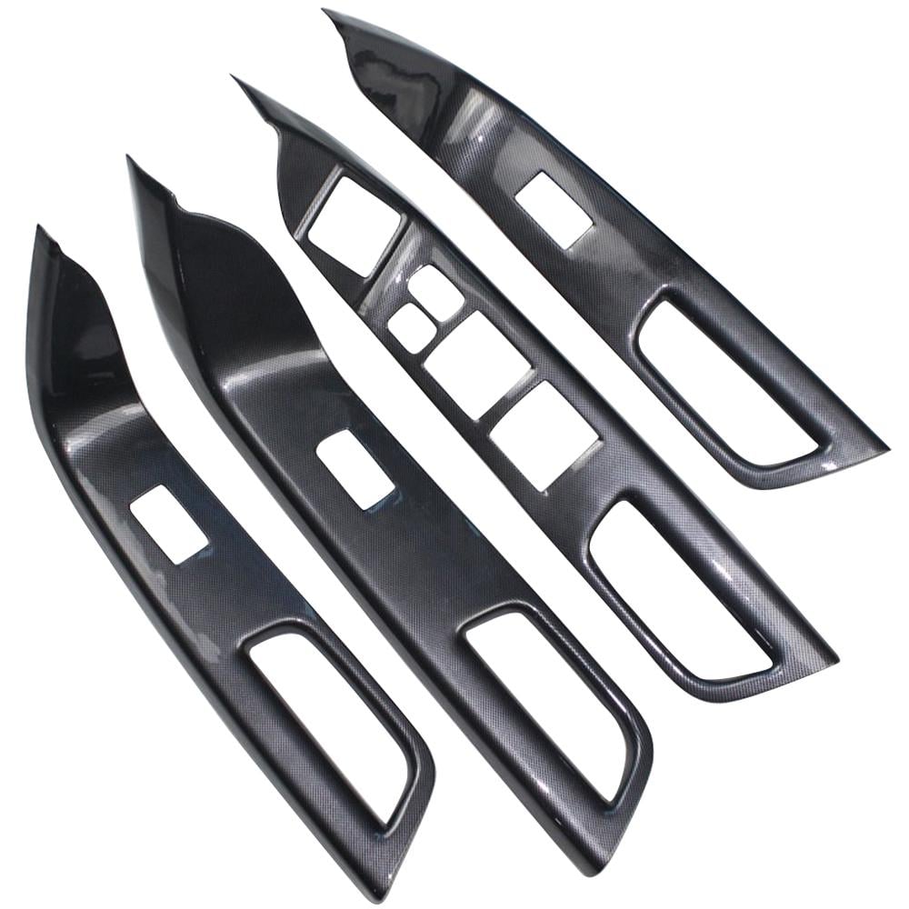 Накладки на підлокотники/карти дверей Mitsubishi Lancer X карбон 4 шт. (28106241)