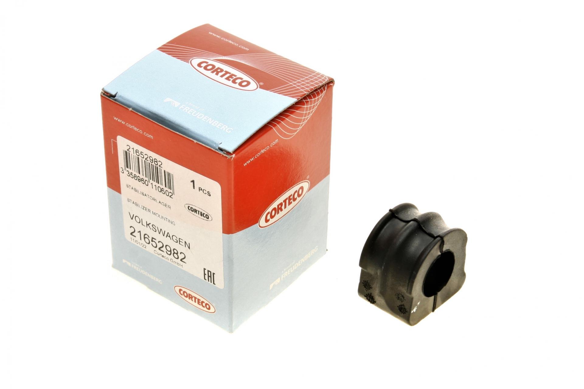 Втулка стабилизатора переднего CORTECO Audi A3/TT/Skoda Octavia/Bora/VW Golf d 19 мм 21652982 (25600534)