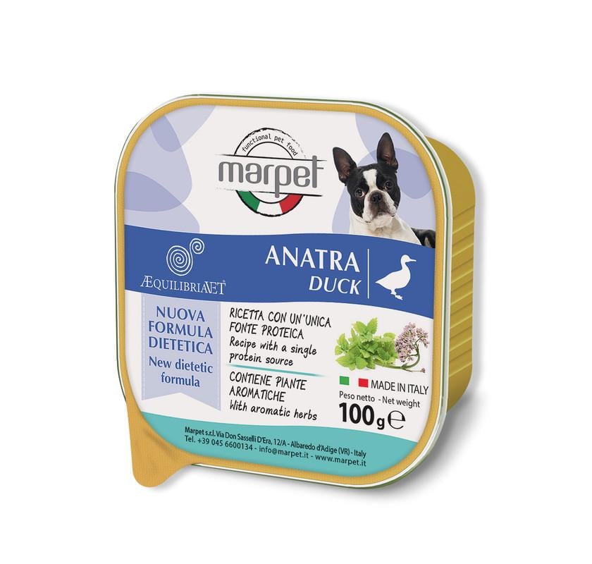 Корм влажный Marpet Aequilibriavet для собак с уткой 100 г