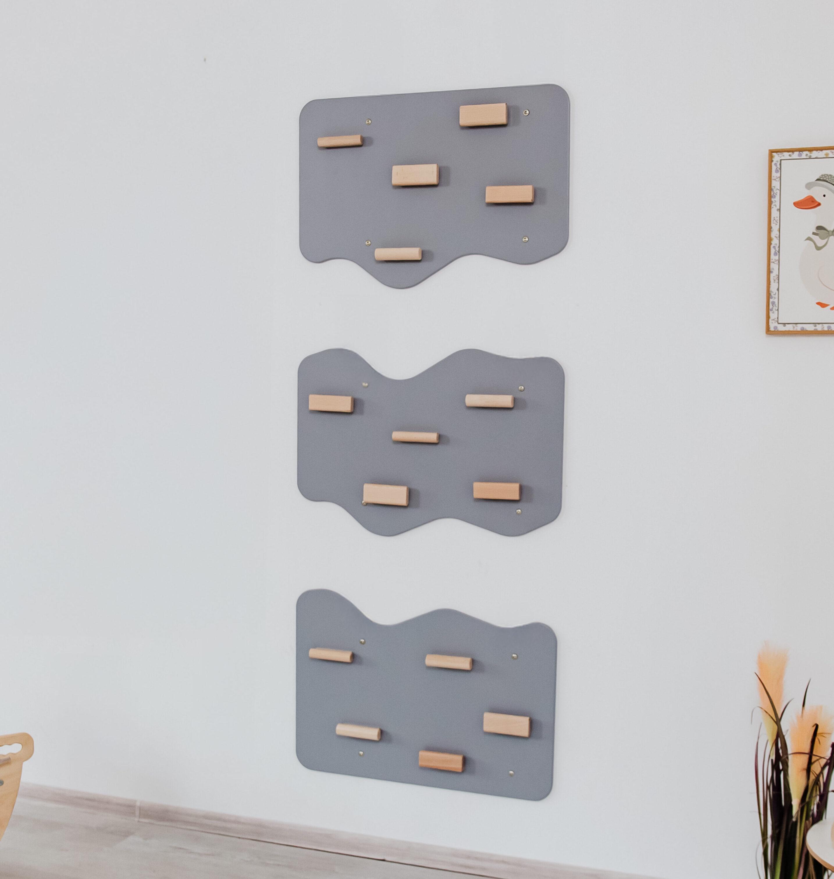 Скеледром для дітей Woodandhearts Хмаринка на 3 секції Сірий/Натуральне дерево (AAUZ072)