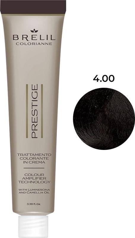 Краска для волос перманентная Brelil Colorianne Prestige 4/00 с маслом камелии 100 мл Натуральный шатен (54820)
