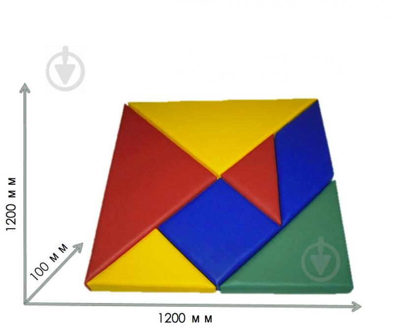 Конструктор Tia-Sport Танграм квадрат  120х120 см красно-желто-сине-зеленый (sm-0426) - фото 2