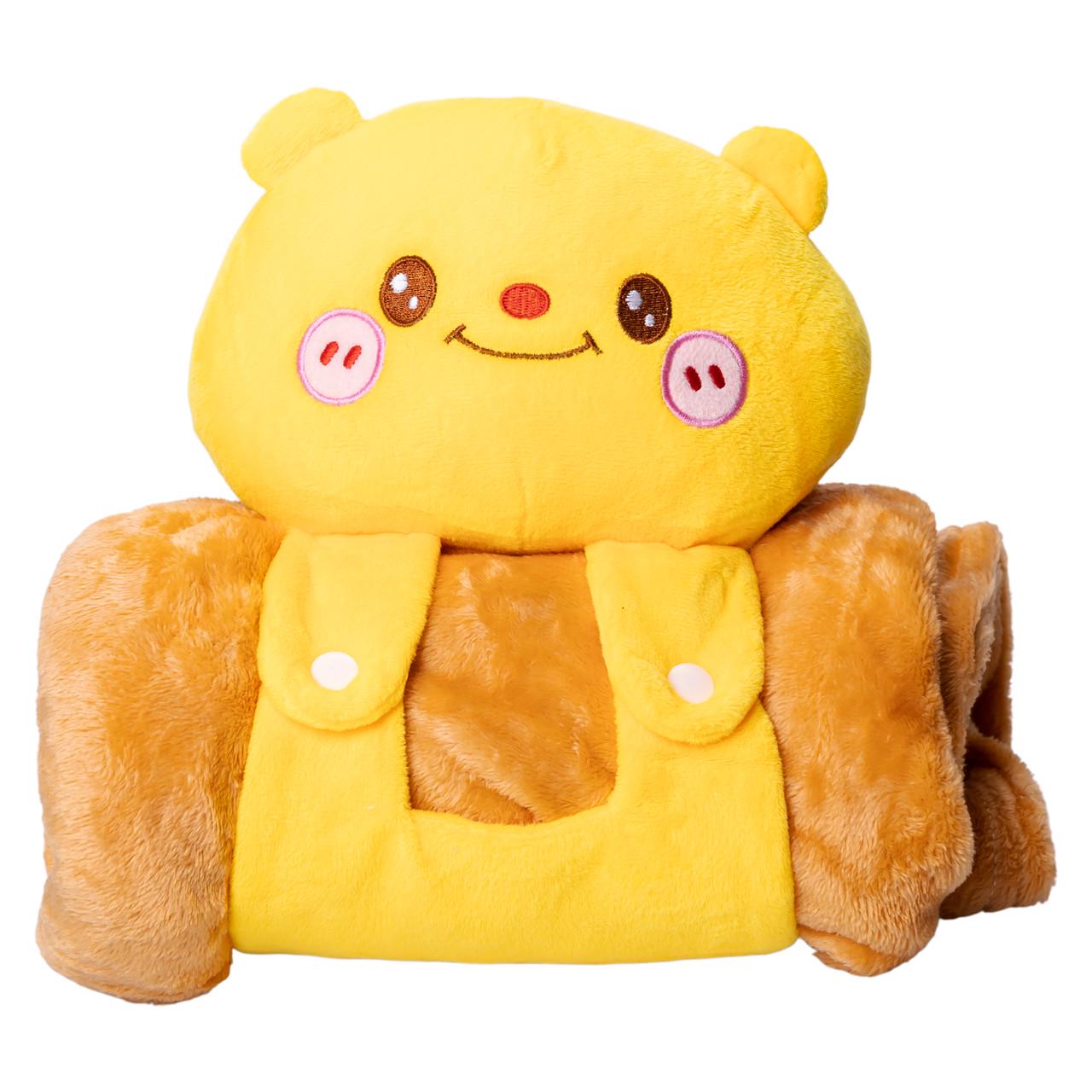 М'яка іграшка-плед Colorful Home Ведмедик 2в1 120x160 см Жовтий (5616-68Y) - фото 2 М'яка іграшка-плед Colorful Home Ведмедик 2в1 120x160 см Жовтий (5616-68Y) - фото 2