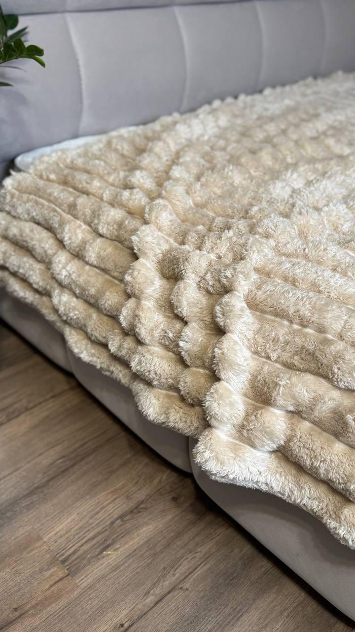 Плед плюш шарпей 200x230 см Бежевий (П4К-Am-sharp-004) - фото 2