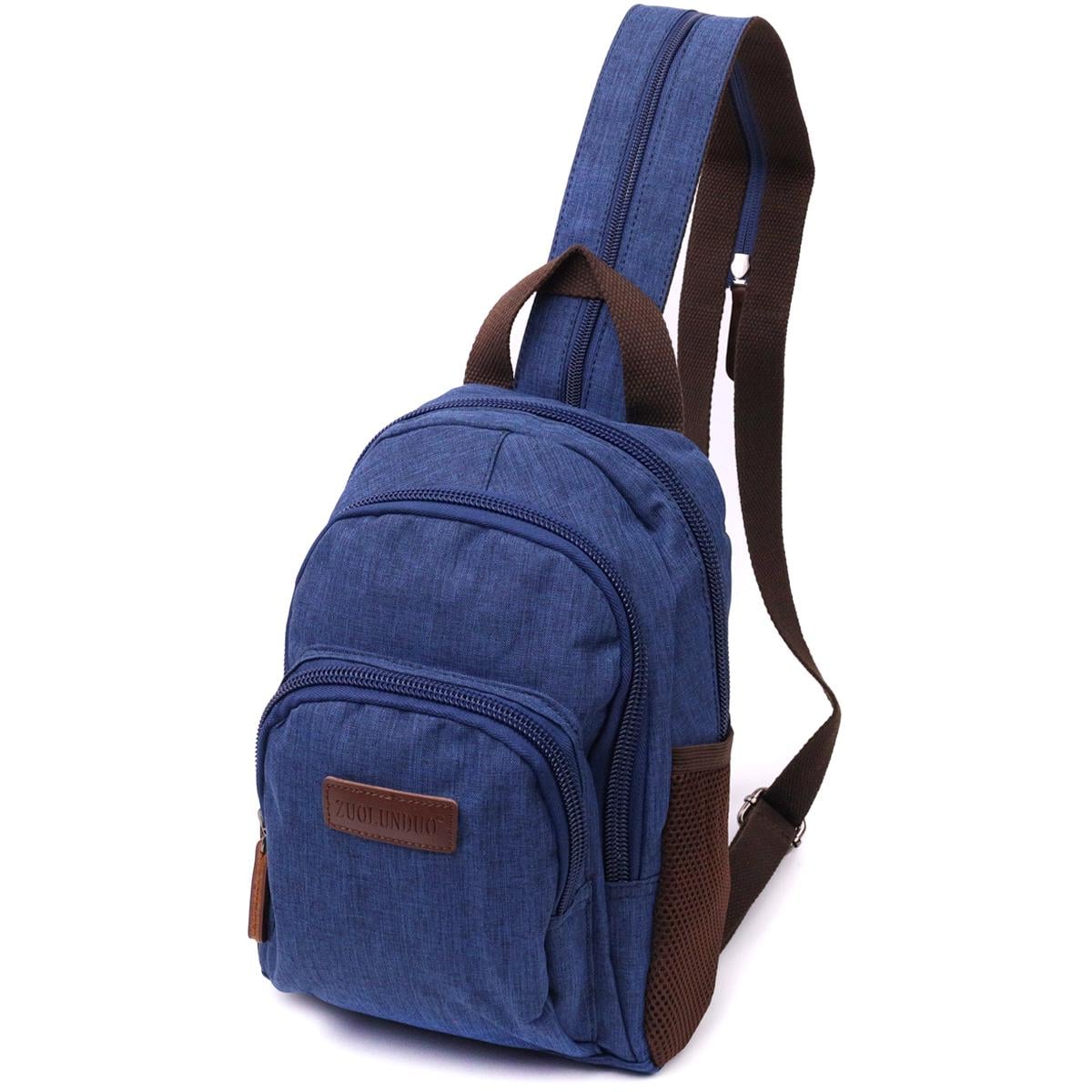 Городской рюкзак Vintage Backpack 22146 с большим количеством карманов Синий