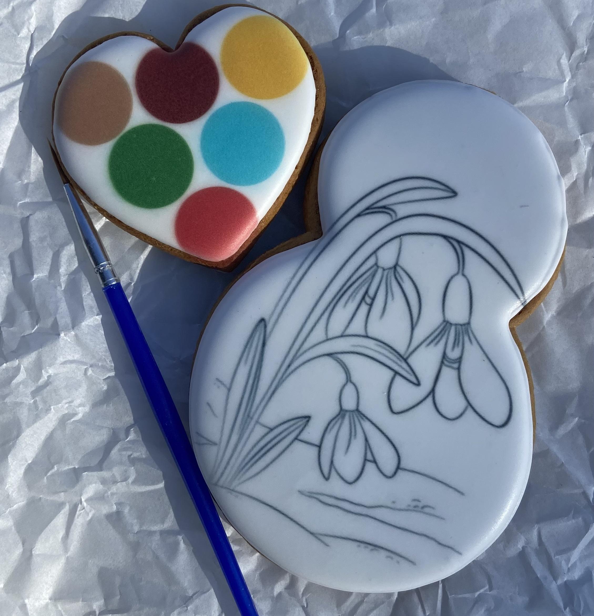 Пряник розмальовка до 8 березня Проліски