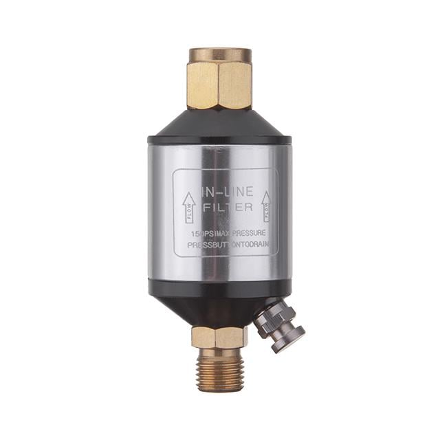 Минифильтр для покрасочного пистолета Intertool PT-1403 1/4" в металлическом корпусе картридж - пенометалл.