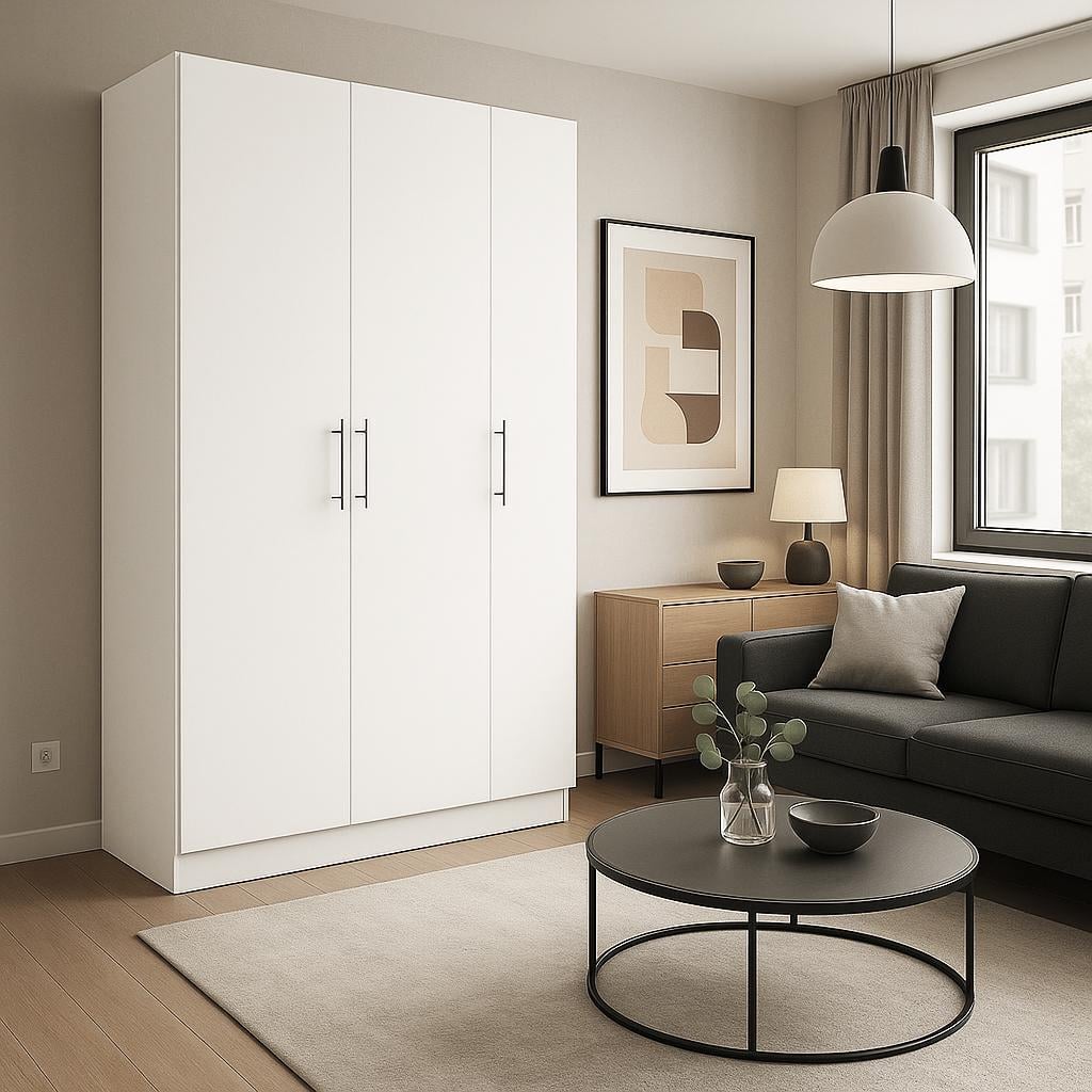 Шкаф распашной  SENAM ШР6 ДСП 2600х1400х450 мм Белый (ШР6.26.45.14.2)