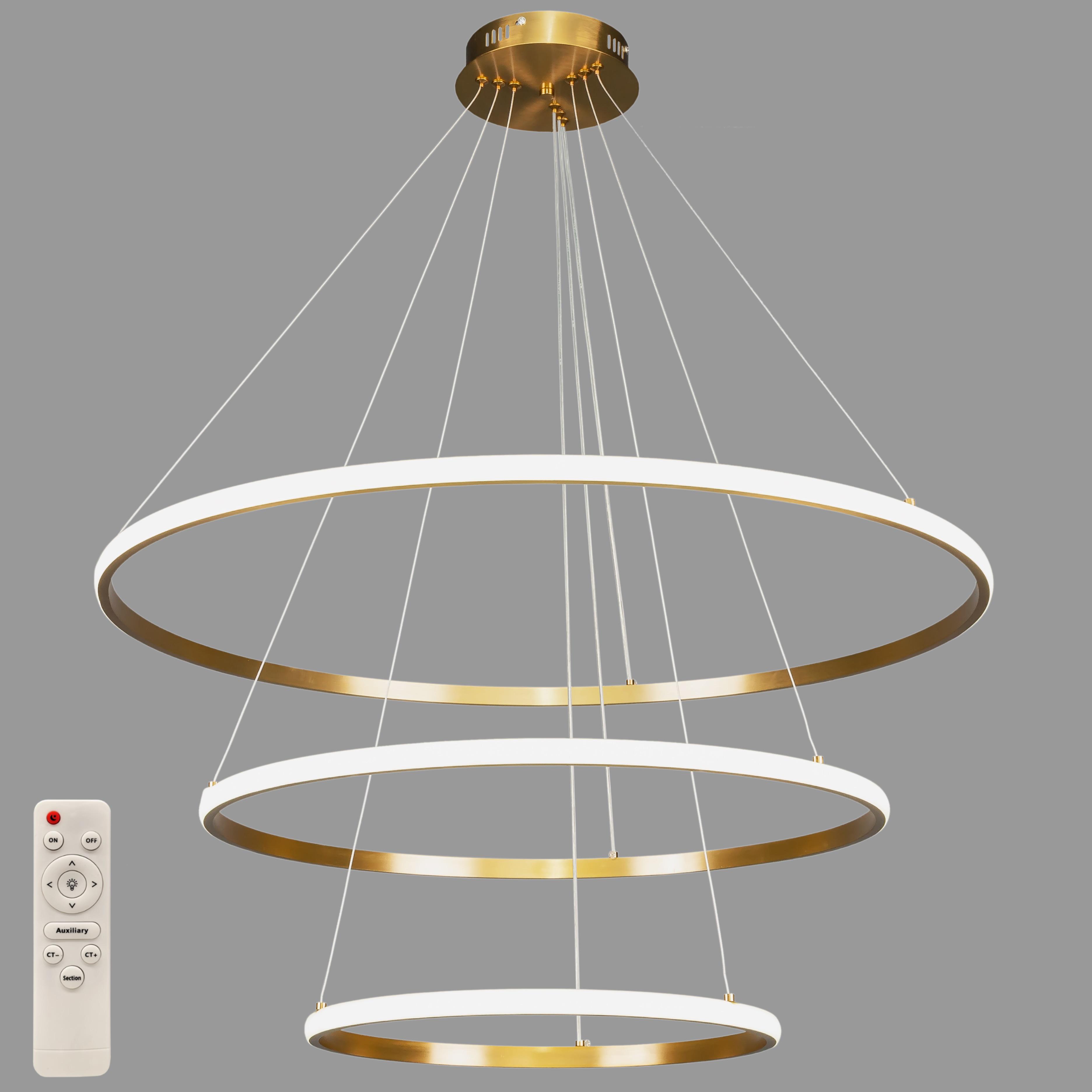 Люстра Circle кольцевая светодиодная двойная 40х60х80 см Бронзовый (52-9833-3A BRONZE LED 400/600/800)