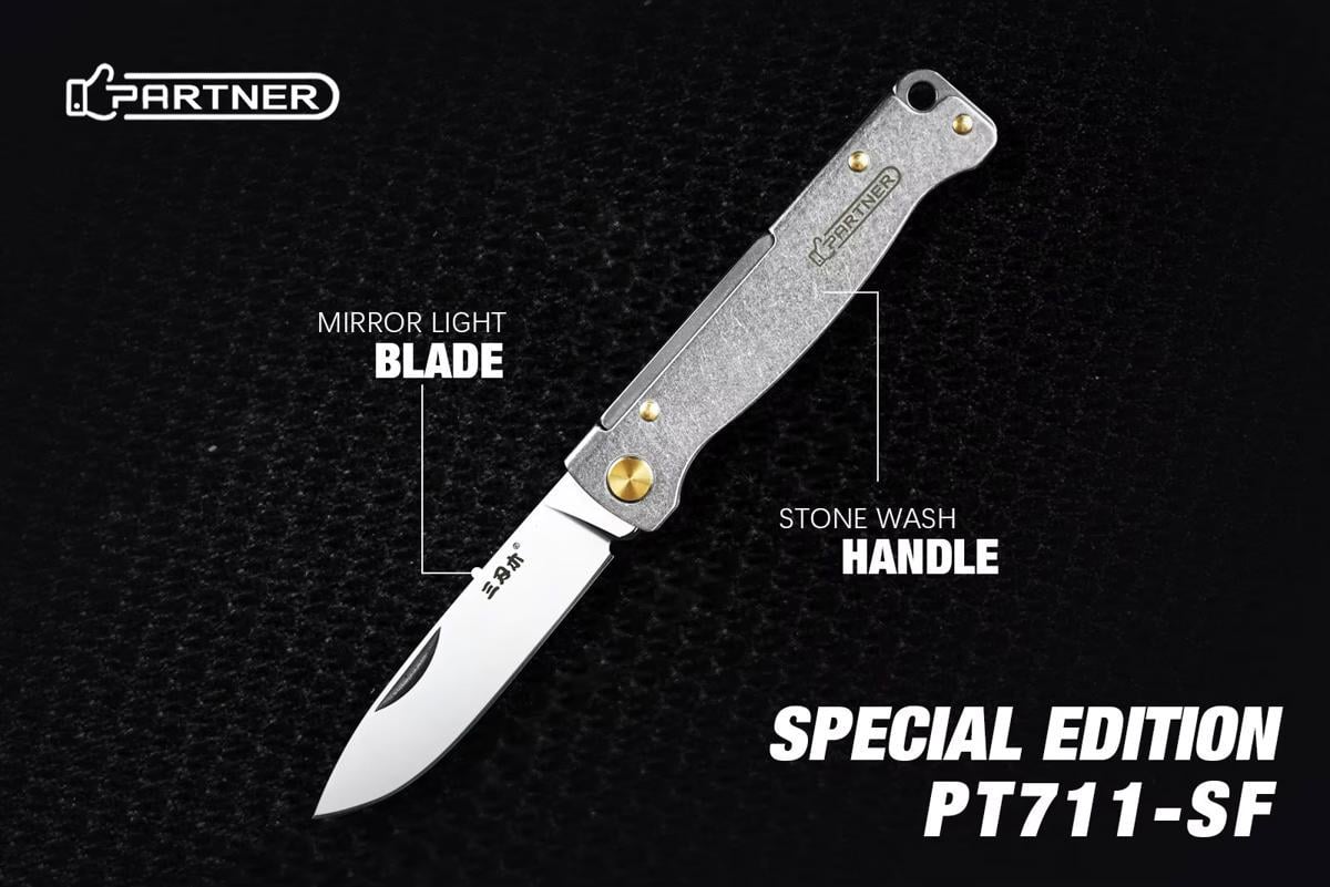 Ніж складаний кишеньковий Partner PT711-SF з лезом зі сталі 12C27 Silver (PT711-SF) - фото 4