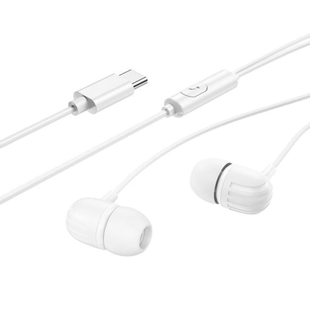 Наушники Borofone BM77 Type-C Delicious Universal Digital Earphones with Microphone White