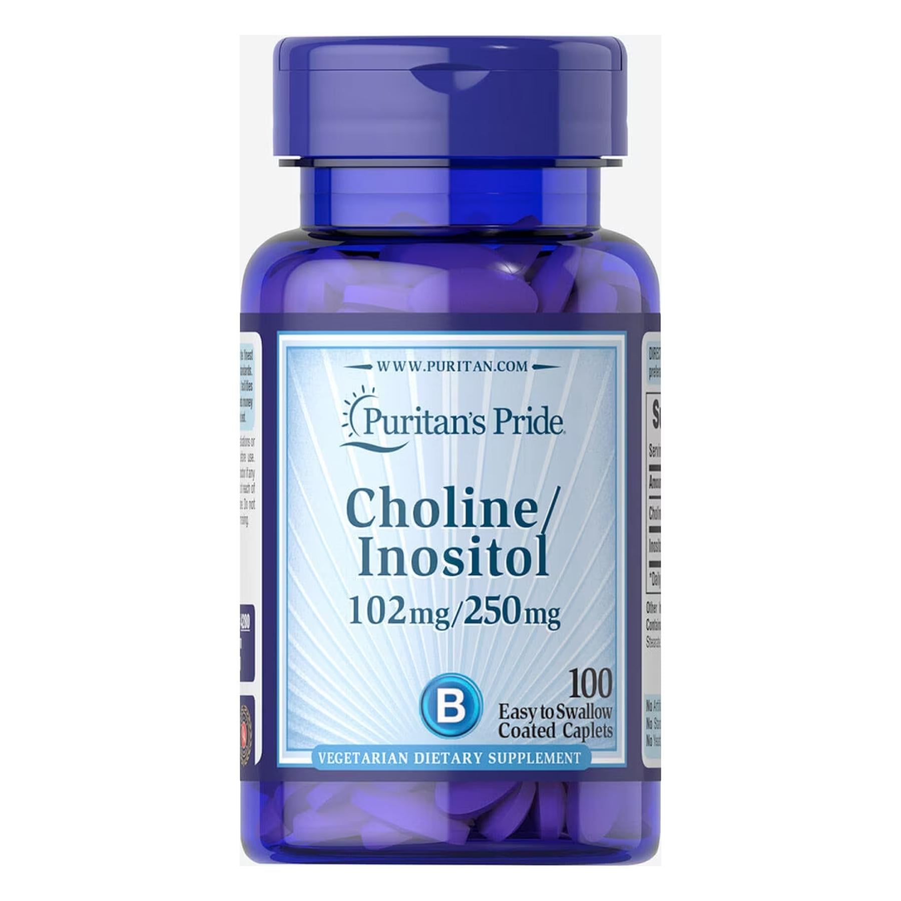 Натуральная добавка Choline Bitartate Inositol 102 mg/250 mg 100 caps (2022-10-1678)