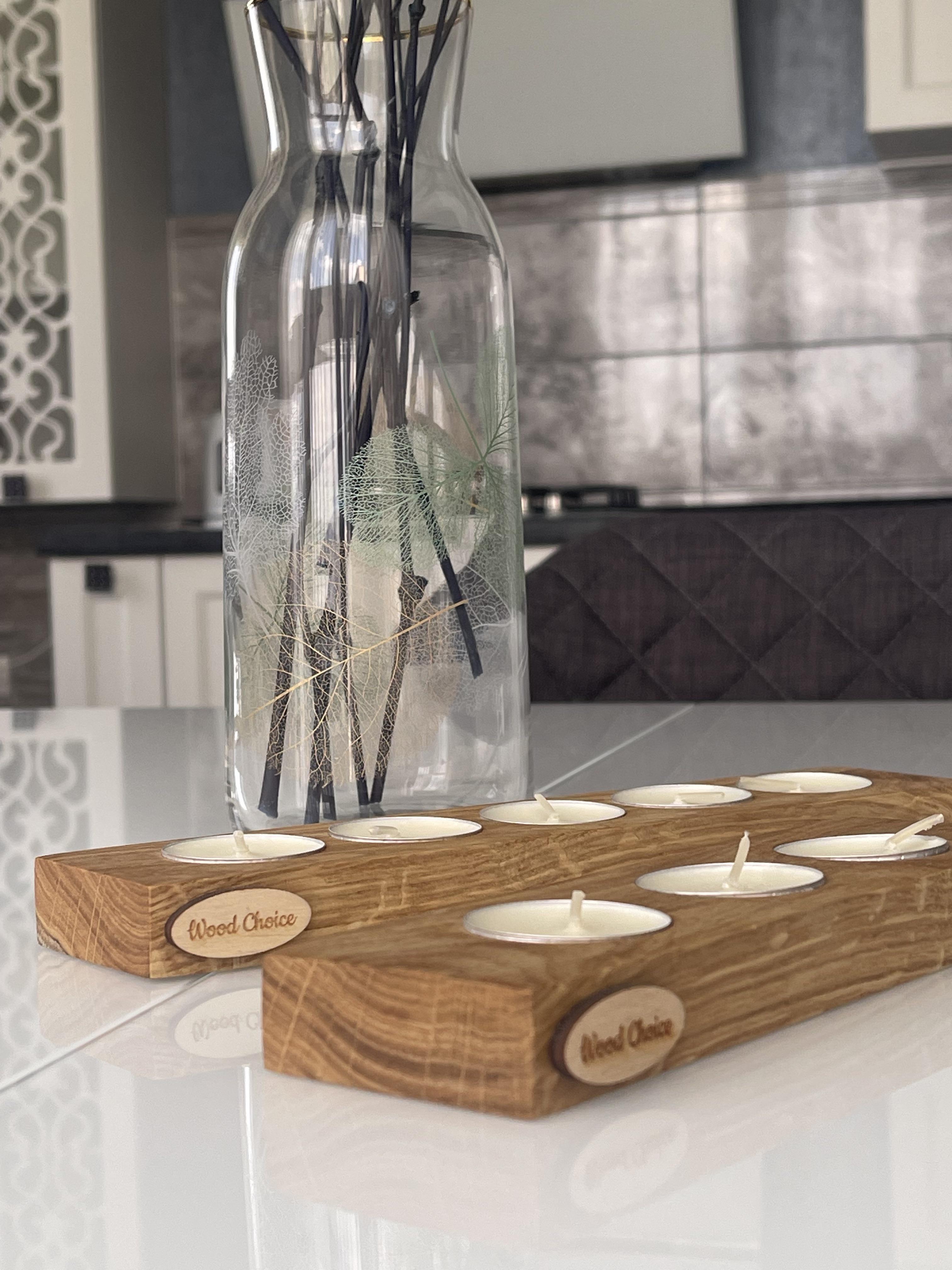 Подсвечник дубовый 5 свечей 28х6х2 см - фото 4 Подсвечник дубовый 5 свечей 28х6х2 см - фото 4