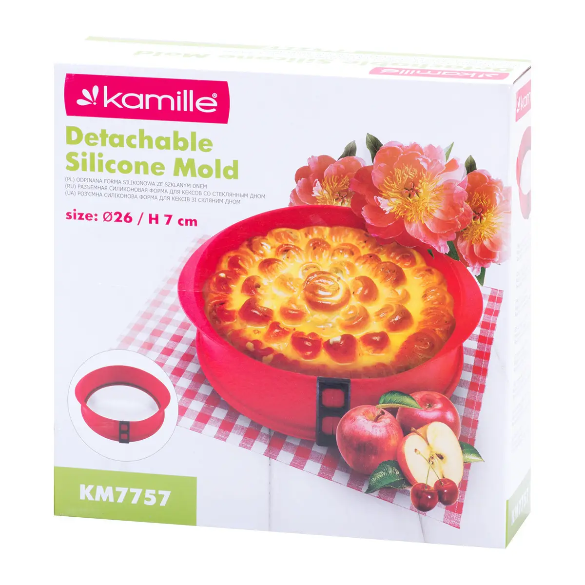 Форма для випікання Kamille KM-7757 силікон/скло 26х7 см (1943944624) - фото 6