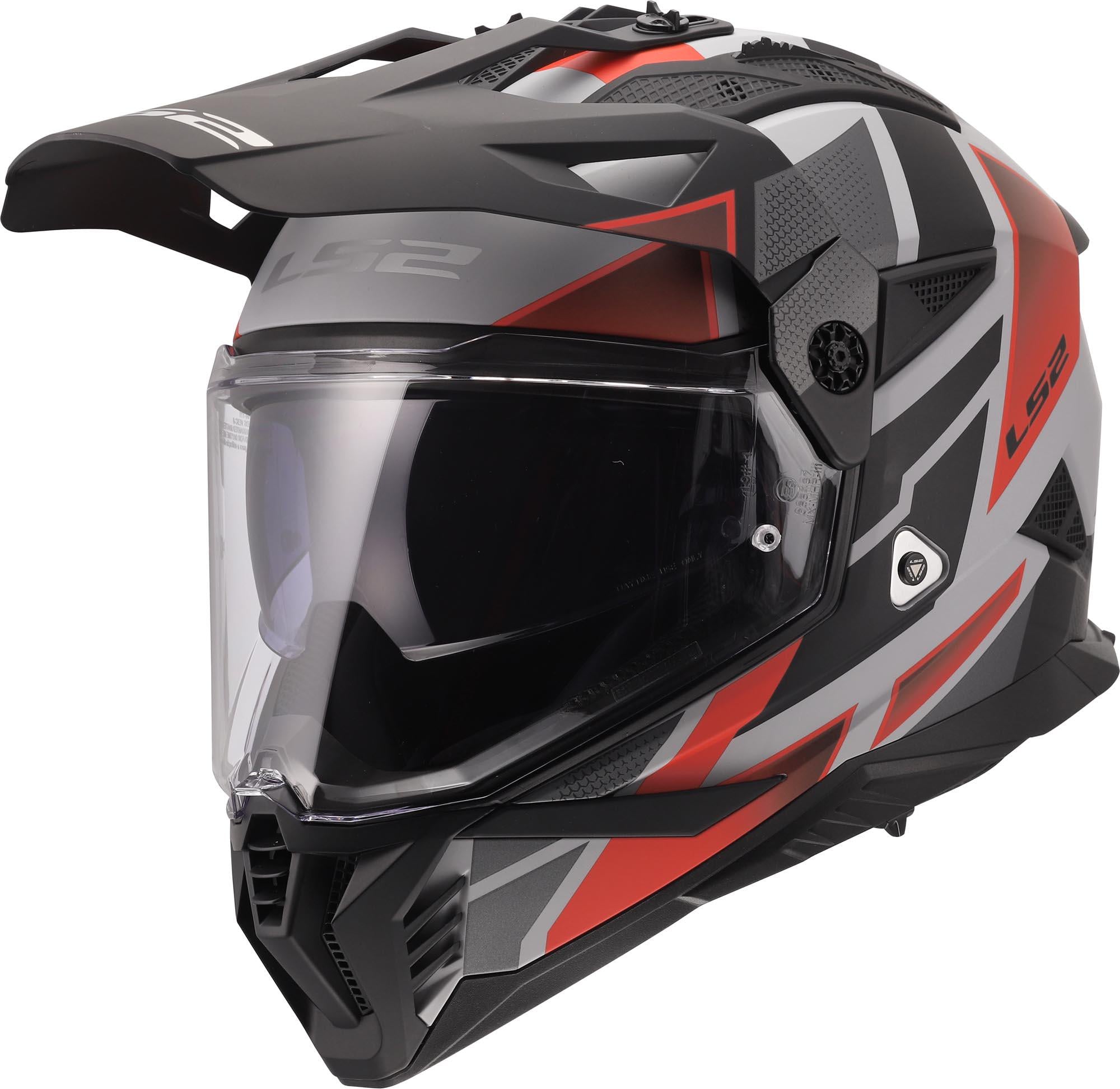 Мотошлем LS2 MX702 Pioneer 2 BLOCK M Grey/Red (53092)