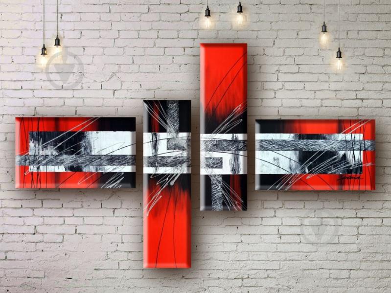 Модульная картина акрилом абстракции ArtStar MHM17_4_158 размер 80 х 160 см