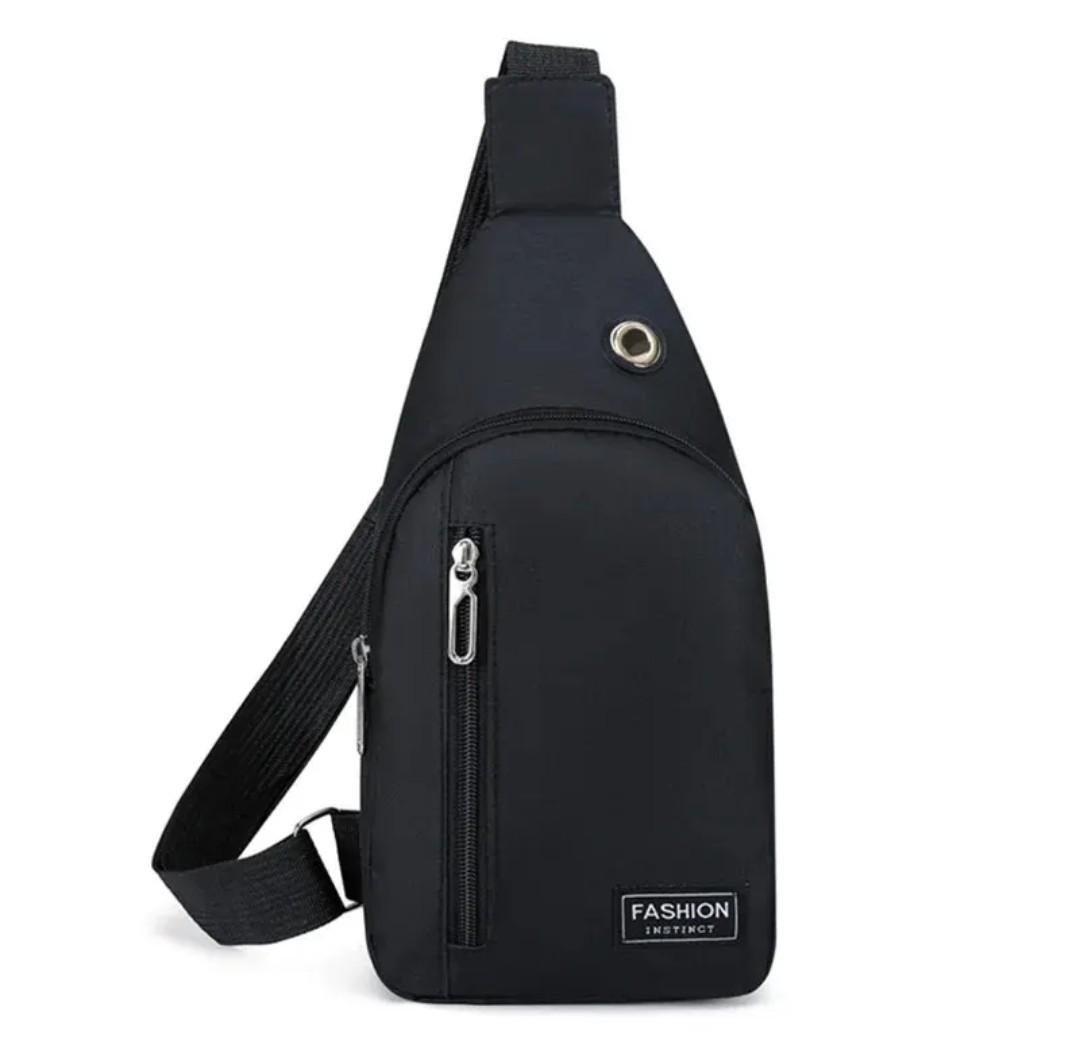 Сумка-слинг мужская однолямчатая на молнии Черный (14398552)