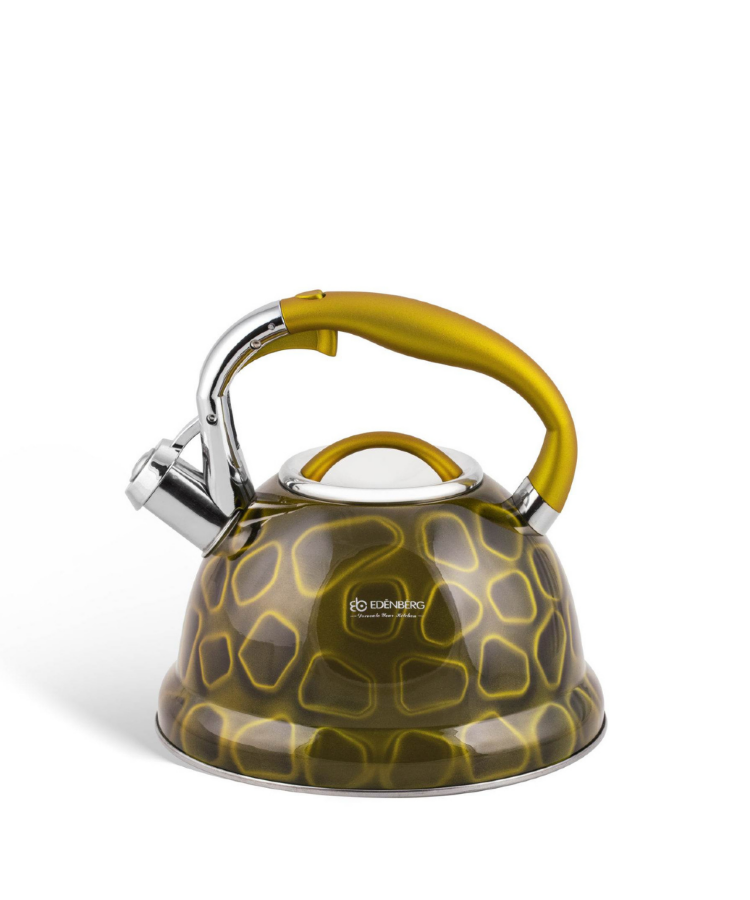 Чайник із свистком Edenberg із нержавіючої сталі 3 л Жовтий (17851757)