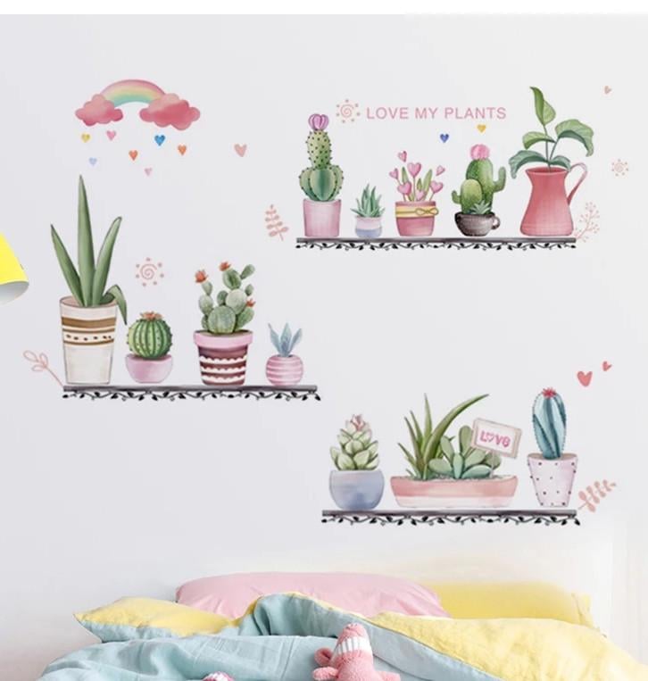 Наклейки виниловые Love my plants лист 60х90 см (Б179-6)