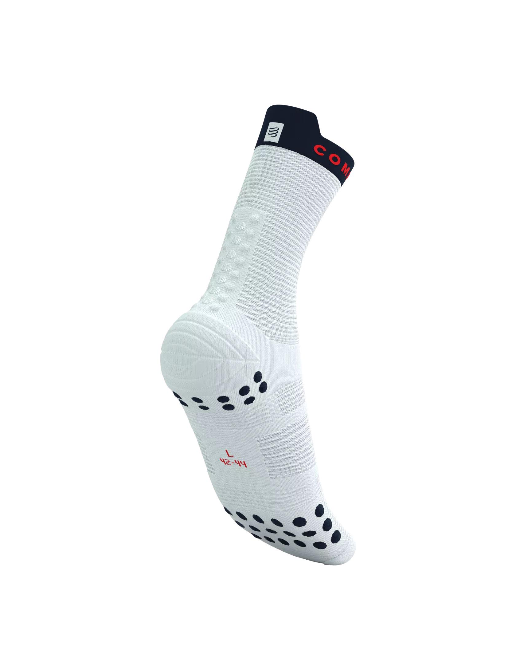 Носки Compressport Pro Racing Socks V4.0 Run high T4 White/Blues (95672c49) - фото 4