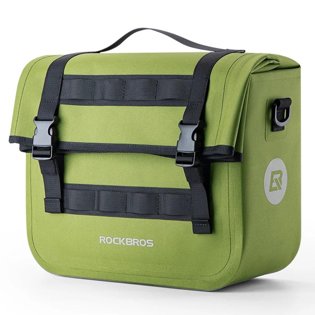 Велосумка на багажник переносная светоотблескивающая ROCKBROS H1493 Зеленая (RB-H1493-6563)