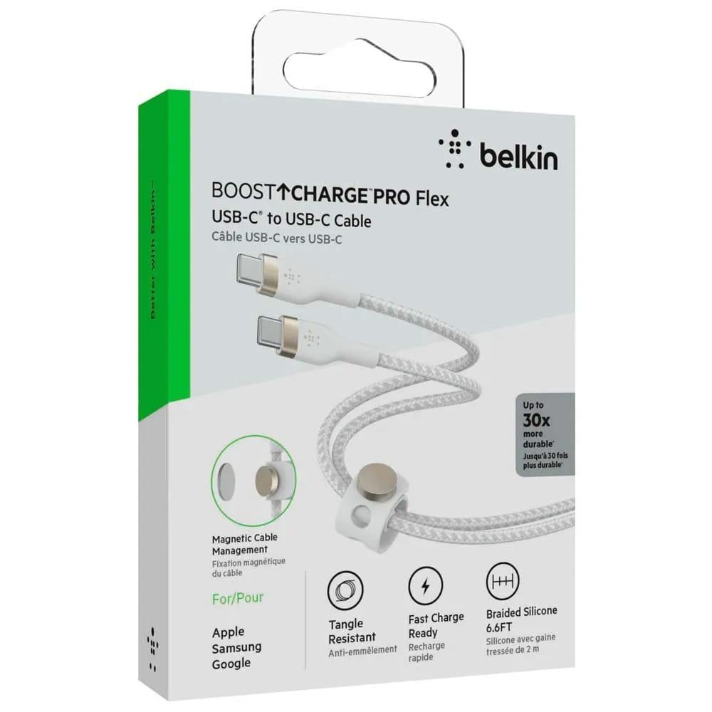 Кабель Belkin USB-C-USB-C в нейлоновому обплетенні 2 м Білий (616427) - фото 10 Кабель Belkin USB-C-USB-C в нейлоновому обплетенні 2 м Білий (616427) - фото 10