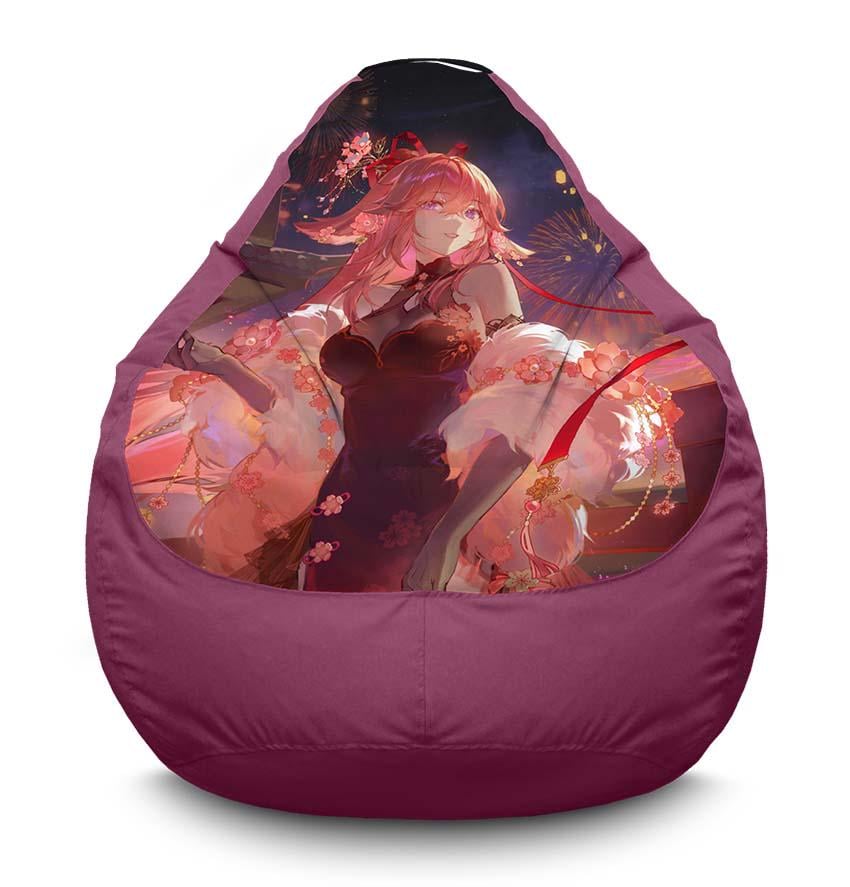 Кресло-мешок iPuff Yae Miko in dress Genshin Impact оксфорд XXXL 100х135 см Бордовый (116895-2) Кресло-мешок iPuff Yae Miko in dress Genshin Impact оксфорд XXXL 100х135 см Бордовый (116895-2)